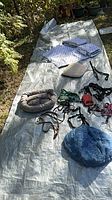 Overview of all items laid out on tarp