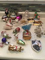 Group shot of all ornaments on countertop