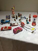 All toys laid out on table overview