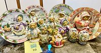 Entire lot showing plates, figurines, cameo plaques