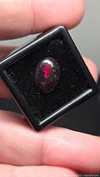 Opal in display box showing red flash