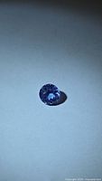 Round faceted tanzanite front view