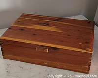 Closed wooden box exterior