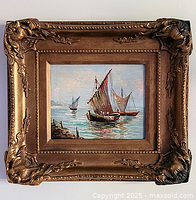 Frontal view of framed painting