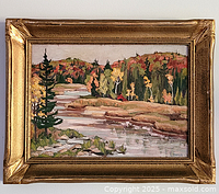 Framed oil painting full view