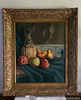 Front view of framed oil painting