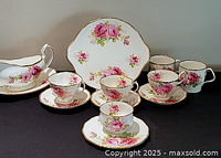 Group view of entire Royal Albert American Beauty set