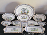 All 11 Royal Albert Silver Birch pieces displayed