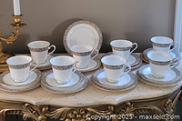 Full view of eight trios arranged on table