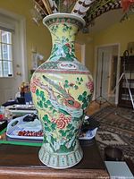 Full view of famille rose style porcelain vase