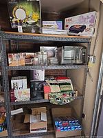 Shelving unit with all items grouped together