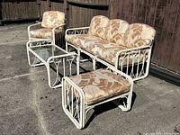 Full patio set with cushions in place