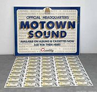 Both items: Motown sign above uncut $1 sheet