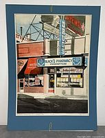 Full view of matted unframed painting