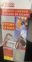 Front of retail box showing Kidde branding, 2-story 13-foot specification and product image