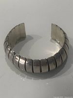 Front angle of the ribbed sterling cuff