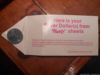 Full view of coin inserted in Fleecy envelope