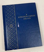 Front cover of blue Whitman Lincoln Cents 1941-1958 deluxe folder