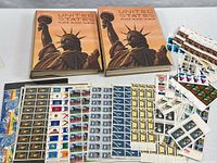 Two United States Plate Block Albums with loose plate blocks spread out