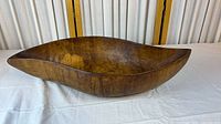 Full view of teak centerpiece bowl on table