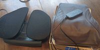 Boriwat seat massager and Snailax back massager side by side with cords visible