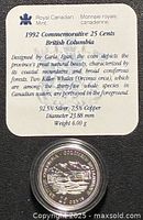 Information card from Royal Canadian Mint detailing composition, weight and design.