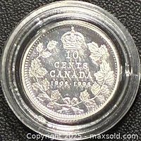 Reverse of coin showing crown, denomination, dates 1908-1998