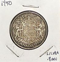 Reverse side showing coat of arms and date 1950