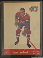 Front view of Babe Seibert Parkhurst card #62