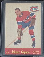Front of Johnny Gagnon #65 Parkhurst card