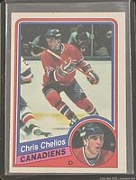 Front of Chris Chelios O-Pee-Chee card in sleeve