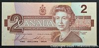 Obverse showing full banknote with Queen Elizabeth II portrait and denomination