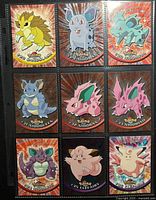 Fronts of nine Topps Pokémon cards in sleeve showing #028-#036