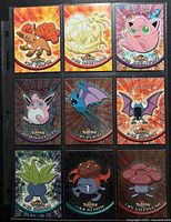 Fronts of nine Topps Pokémon cards #37-45 in binder page