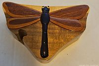 Top view showing dragonfly inlay on lid