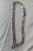 Full view of sterling silver Figaro bracelet