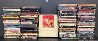 Eight tall stacks of DVD cases with central Gone With The Wind collector box