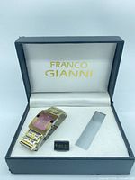 Watch in open Franco Gianni box with price tag