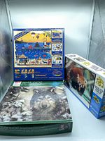 All three puzzle boxes front view