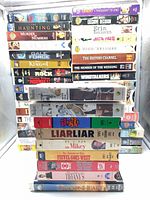 Front view of two main stacks showing a large portion of the titles