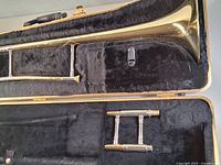 Trombone sections inside case