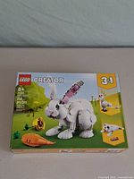 Front of sealed LEGO Creator 3-in-1 31133 box showing white rabbit build