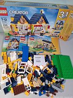 Box, instructions, loose bricks pile, lot label 165