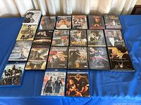 Full layout of 20 DVD/Blu-ray cases
