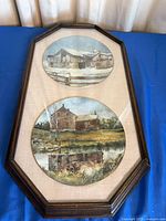 Full view of framed pair of plates