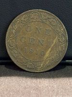 Reverse showing ONE CENT 1910 with maple leaf wreath