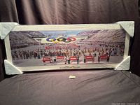 Full view of panoramic photo plaque wrapped in foam corners