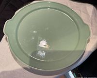 Top view of green plate showing color and surface condition