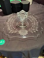 Full view of tray showing Corn Flower pattern and handle