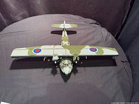 Top view showing full wingspan, camouflage pattern and RAF roundels